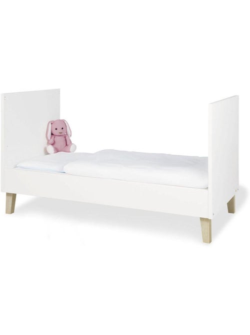 Lit bébé évolutif lumi 'pinolino' 70 x 140 cm  blanc et chêne - Kiabi