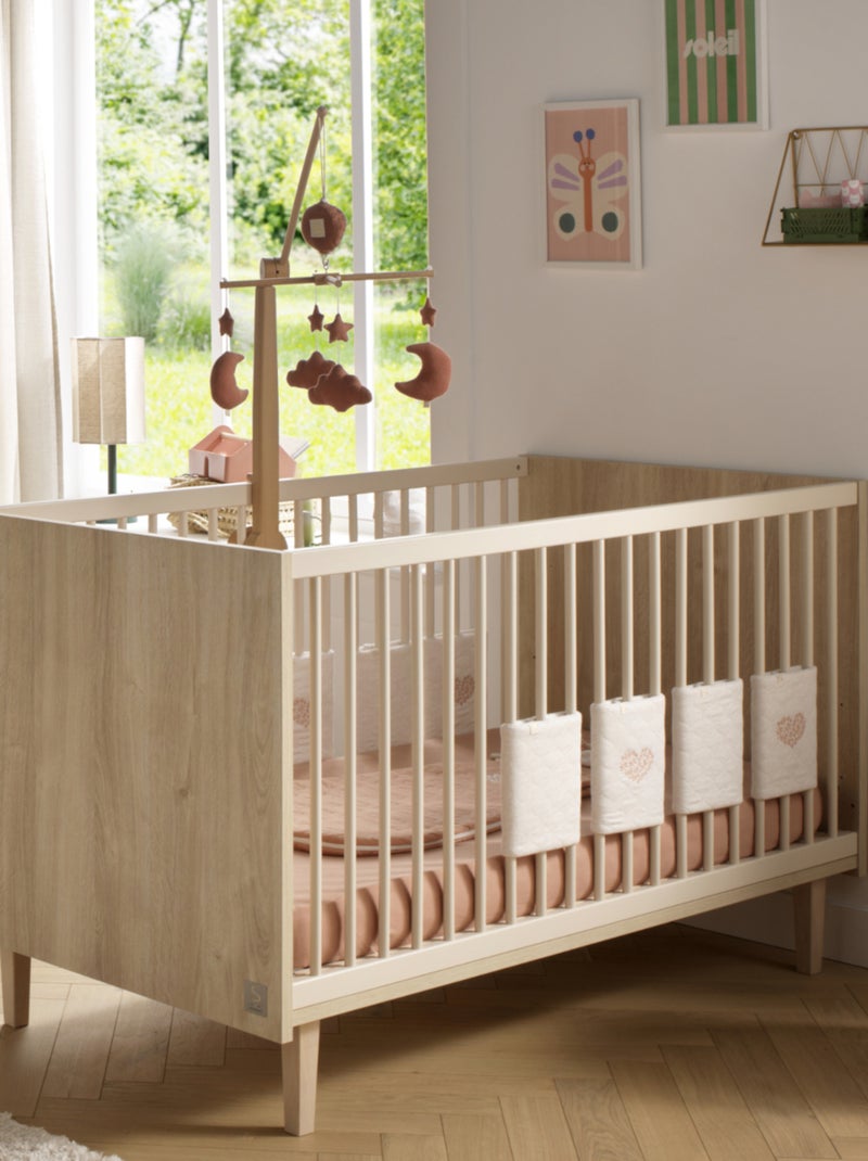 Lit bébé évolutif sur pieds bois - Marron - Kiabi