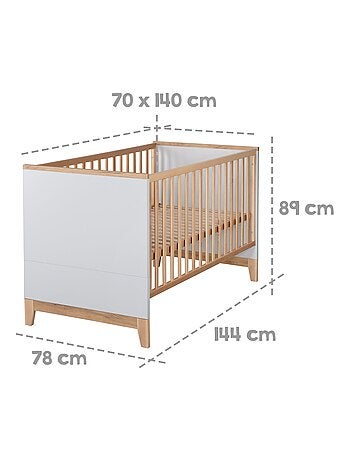 Lit bébé évolutif transformable en lit junior 'Caro' ROBA