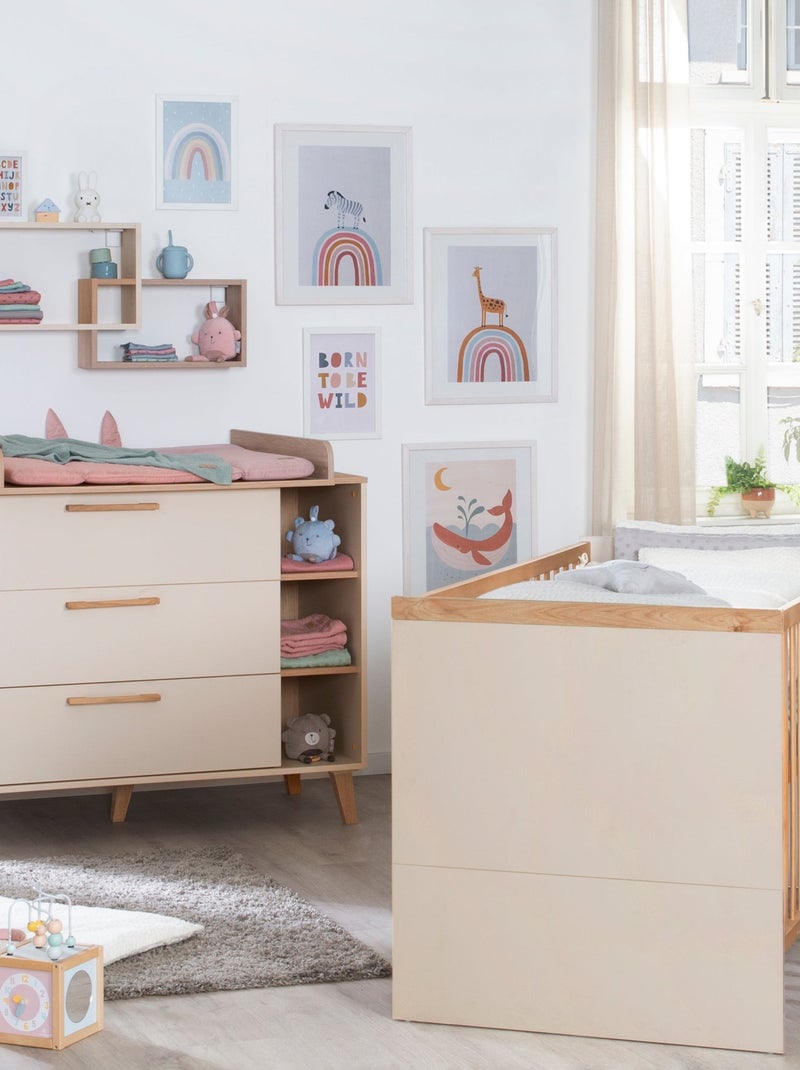 Lit bébé évolutif transformable en lit junior 'Jil' ROBA Beige coquille - Kiabi