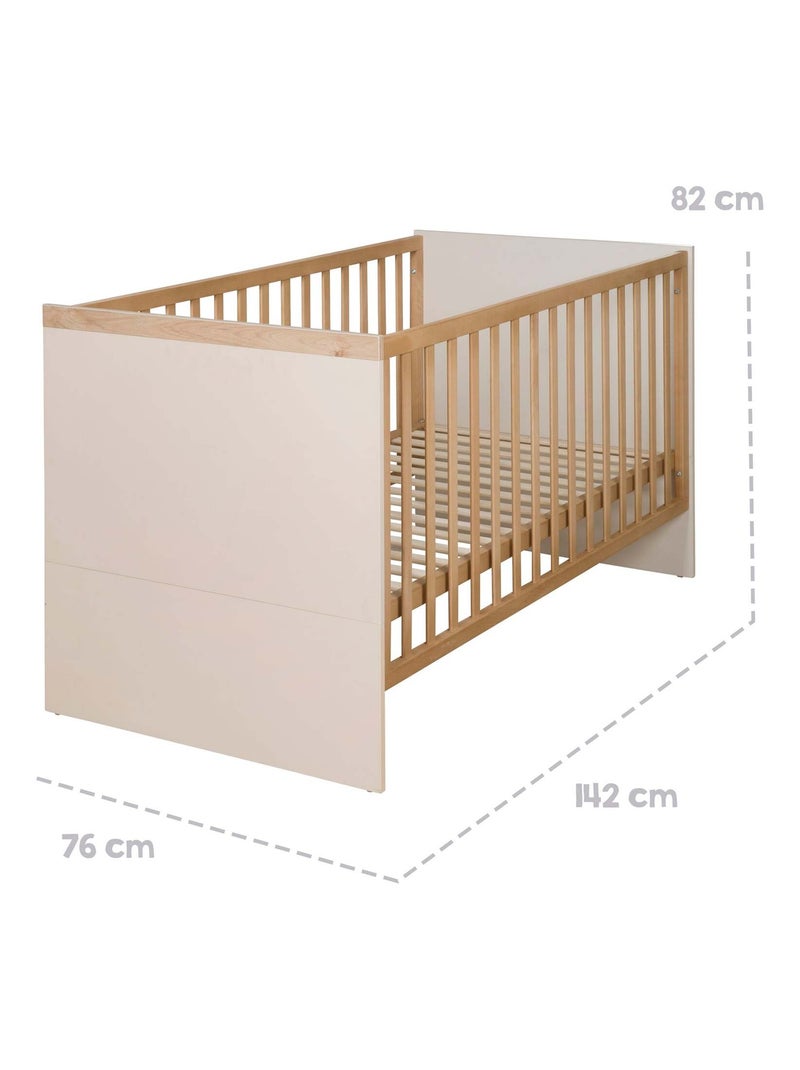 Lit bébé évolutif transformable en lit junior 'Jil' ROBA Beige coquille - Kiabi