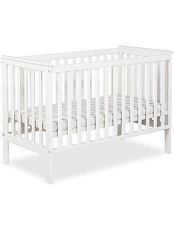 Lit bébé iwo avec matelas en bois de hêtre, sommier réglable - kmbaby