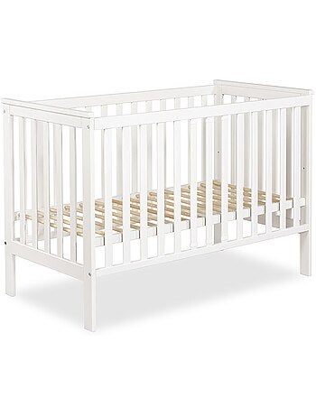 Lit bébé iwo avec matelas en bois de hêtre, sommier réglable - kmbaby