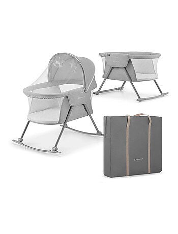 Lit bébé Kinderkraft LOVI 3 EN 1 avec berceau, lit de voyage, moustiquaire et jouets suspendus