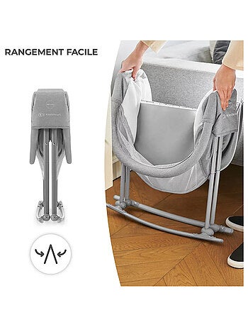 Lit bébé Kinderkraft LOVI 3 EN 1 avec berceau, lit de voyage, moustiquaire et jouets suspendus