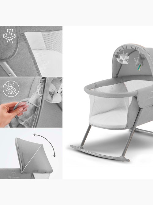 Lit bébé Kinderkraft LOVI 3 EN 1 avec berceau, lit de voyage, moustiquaire et jouets suspendus - Kiabi Lit bébé Kinderkraft LOVI 3 EN 1 avec berceau, lit de voyage, moustiquaire et jouets suspendus - Kiabi