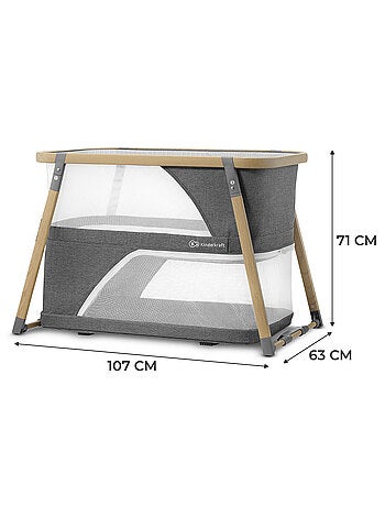 Lit bébé Kinderkraft SOFI 4 en 1 avec fonction berceau, parc, matelas inclus et pliage rapide