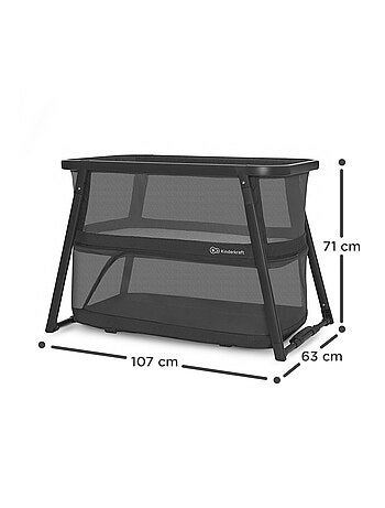 Lit bébé Kinderkraft SOFI PLUS 4 en 1 avec berceau, parc, matelas inclus et pliage en 5 secondes