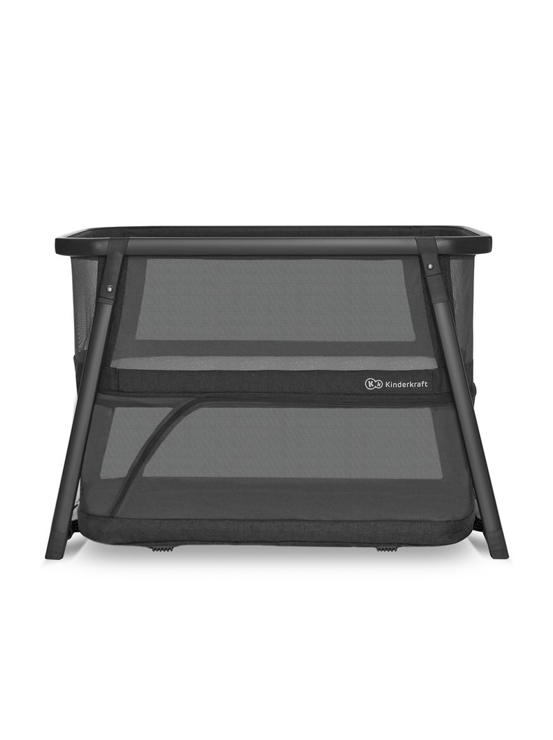 Lit bébé Kinderkraft SOFI PLUS 4 en 1 avec berceau, parc, matelas inclus et pliage en 5 secondes Gris Gris - Kiabi