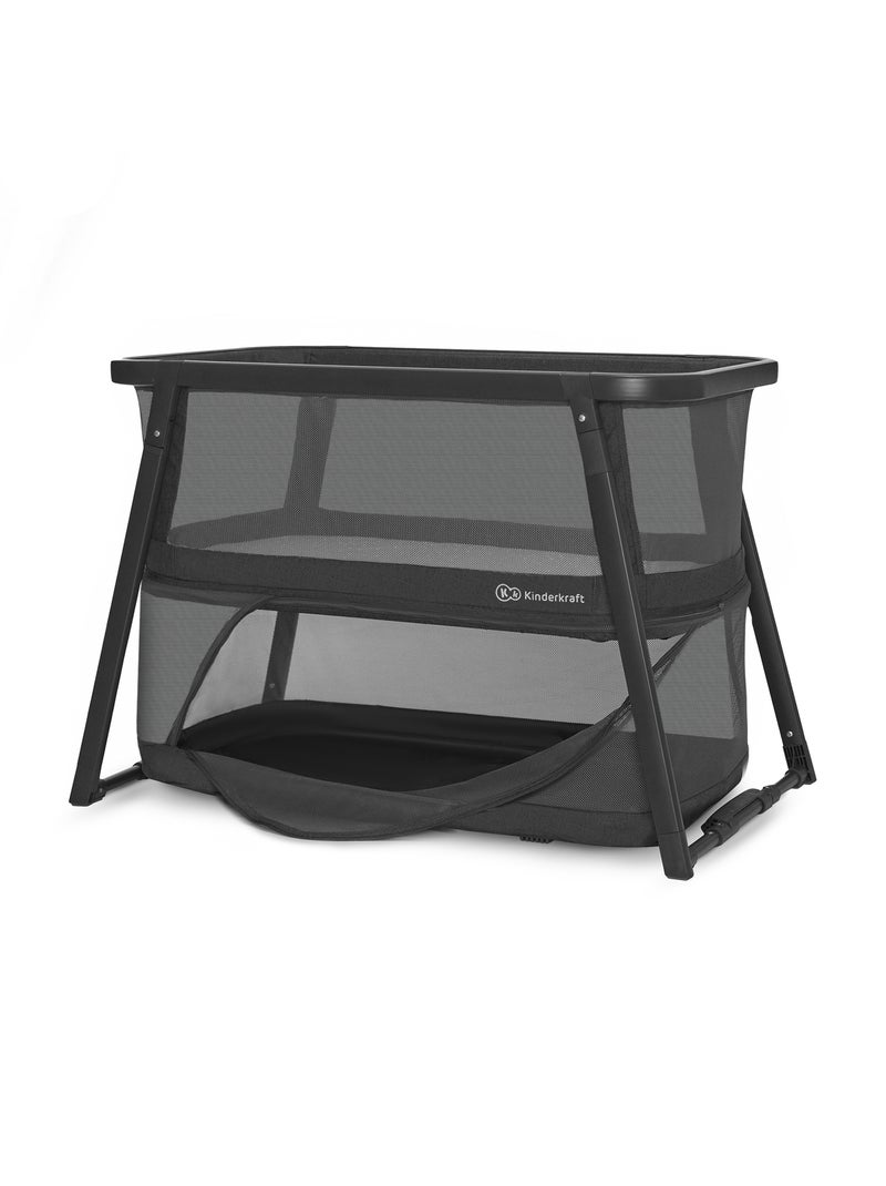 Lit bébé Kinderkraft SOFI PLUS 4 en 1 avec berceau, parc, matelas inclus et pliage en 5 secondes Gris Gris - Kiabi