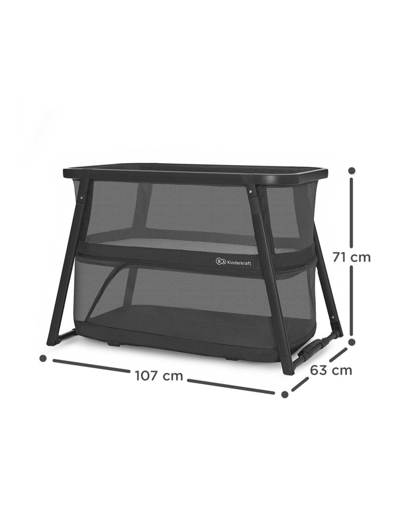 Lit bébé Kinderkraft SOFI PLUS 4 en 1 avec berceau, parc, matelas inclus et pliage en 5 secondes Gris Gris - Kiabi