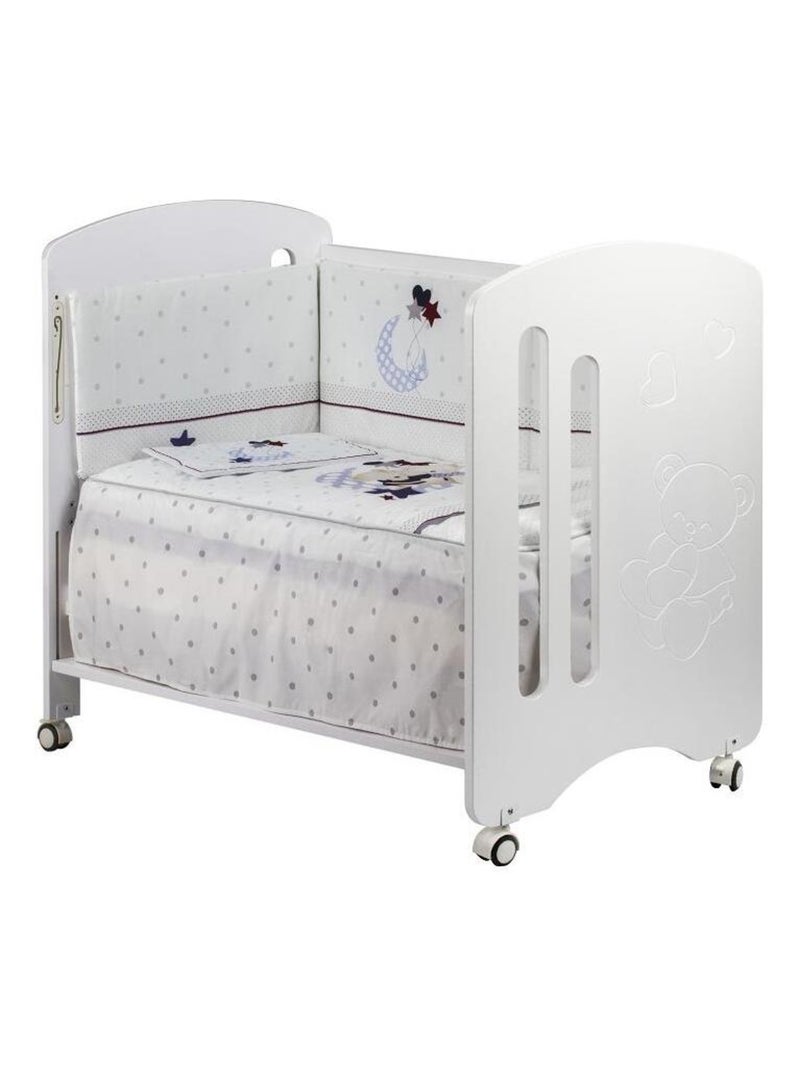 Lit Bébé Lovely Premium avec 3 Pcs textiles  Oso  Gris Gris - Kiabi