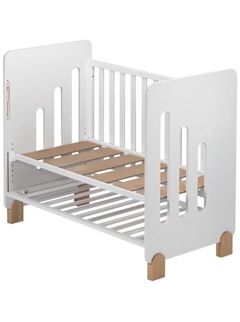 Lit Bébé Mod.Moon Blanc/Nature Blanc - Kiabi