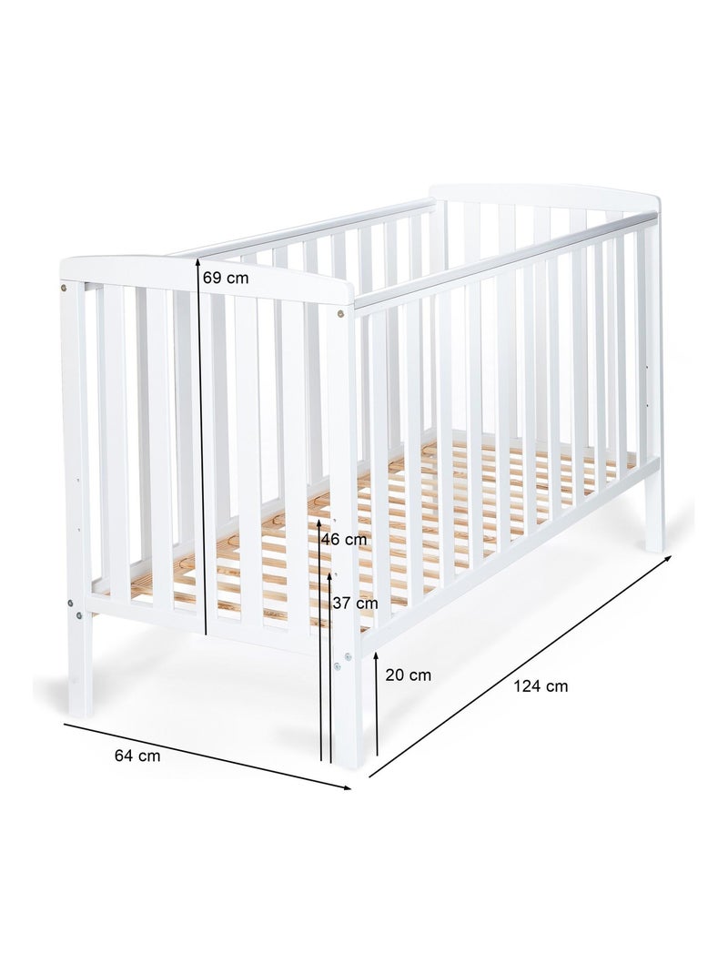 Lit Bébé Monkey en bois naturel style scandinave 120x60cm Beige - Kiabi