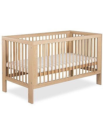 Lit bébé ollo avec matelas en bois de hêtre, sommier réglable - kmbaby