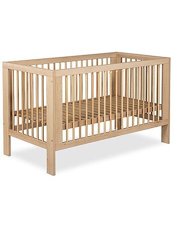 Lit bébé ollo avec matelas en bois de hêtre, sommier réglable - kmbaby