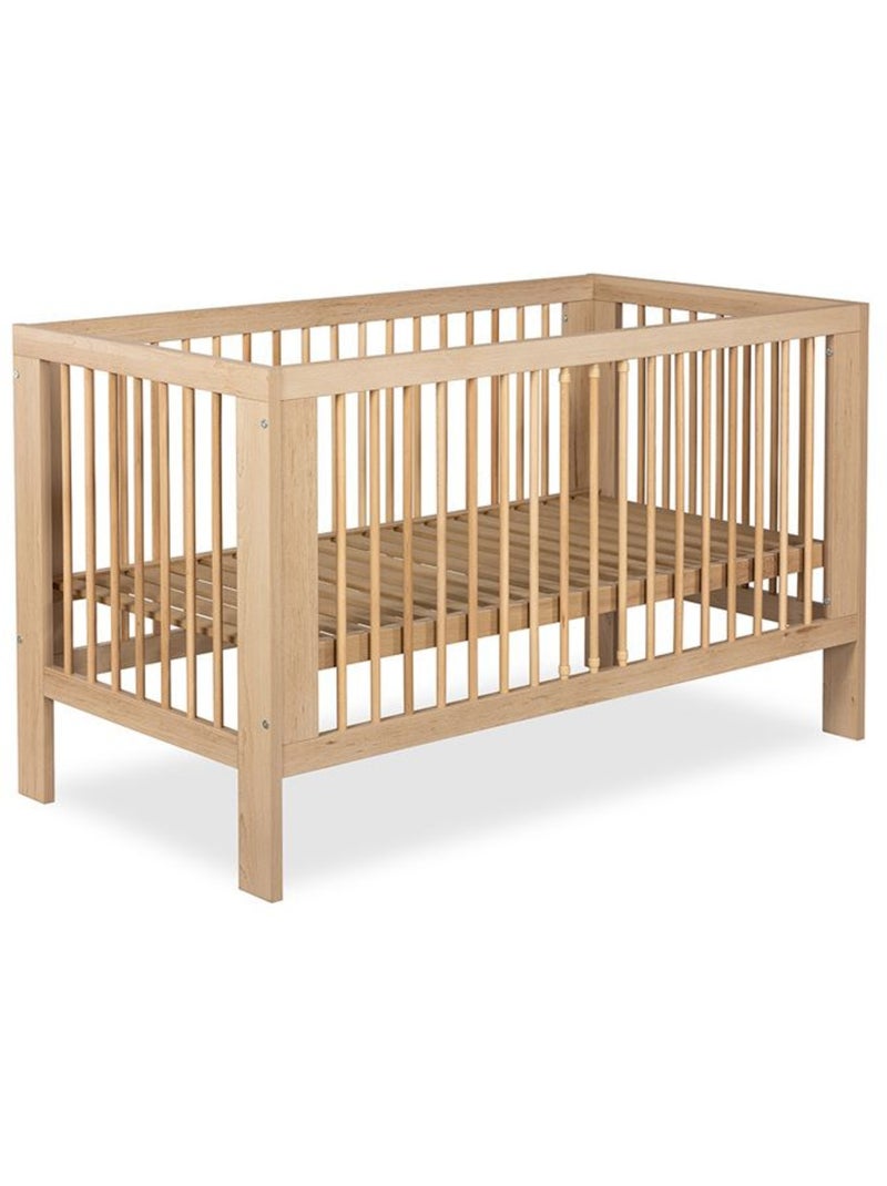 Lit bébé ollo avec matelas en bois de hêtre, sommier réglable - kmbaby Bois naturel - Kiabi
