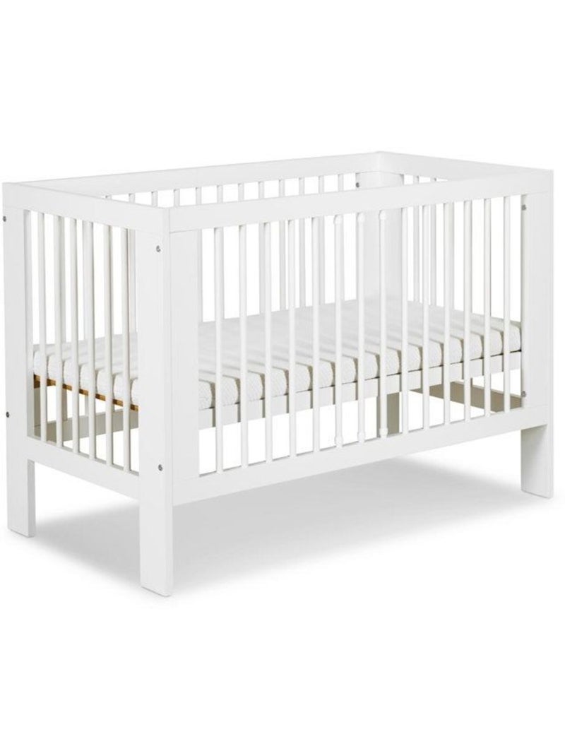 Lit bébé ollo sans matelas en bois de hêtre, sommier réglable - kmbaby Blanc Beige - Kiabi