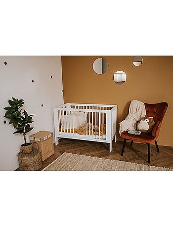Lit bébé ollo sans matelas en bois de hêtre, sommier réglable - kmbaby