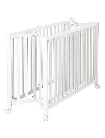 Lit bébé pliant 60 x 120 avec roulettes et hauteur réglable 'Fold Up' ROBA
