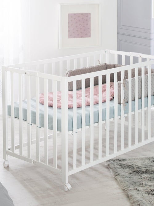 Lit bébé pliant 60 x 120 avec roulettes et hauteur réglable 'Fold Up' ROBA - Kiabi Lit bébé pliant 60 x 120 avec roulettes et hauteur réglable 'Fold Up' ROBA - Kiabi