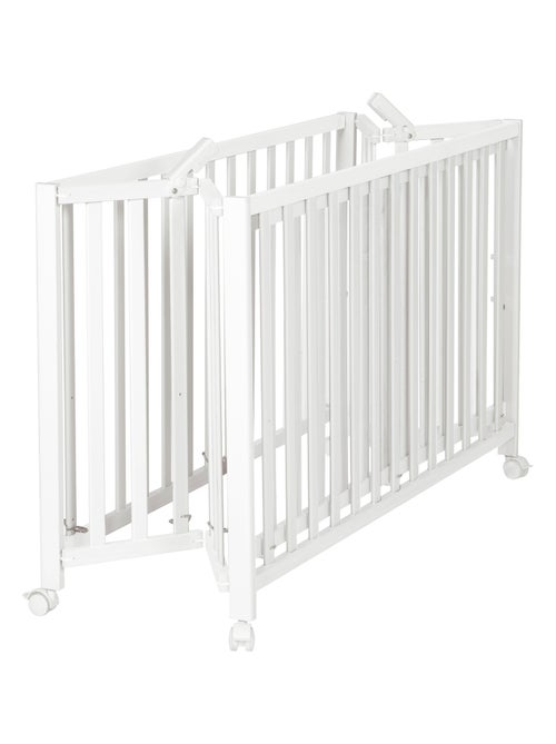 Lit bébé pliant 60 x 120 avec roulettes et hauteur réglable 'Fold Up' ROBA - Kiabi Lit bébé pliant 60 x 120 avec roulettes et hauteur réglable 'Fold Up' ROBA - Kiabi