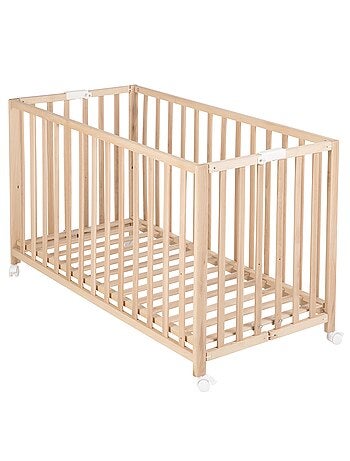 Lit bébé pliant 60 x 120 avec roulettes et hauteur réglable 'Fold Up' ROBA