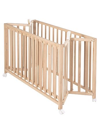 Lit bébé pliant 60 x 120 avec roulettes et hauteur réglable 'Fold Up' ROBA