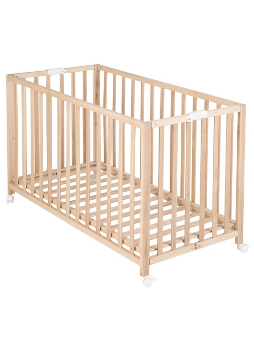Lit bébé pliant 60 x 120 avec roulettes et hauteur réglable 'Fold Up' ROBA - Kiabi Lit bébé pliant 60 x 120 avec roulettes et hauteur réglable 'Fold Up' ROBA - Kiabi