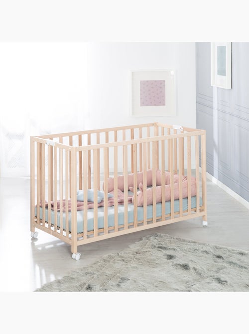 Lit bébé pliant 60 x 120 avec roulettes et hauteur réglable 'Fold Up' ROBA - Kiabi Lit bébé pliant 60 x 120 avec roulettes et hauteur réglable 'Fold Up' ROBA - Kiabi