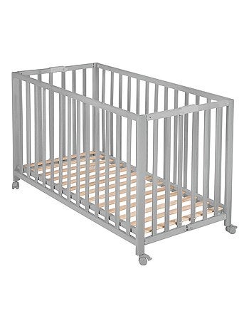 Lit bébé pliant 60 x 120 avec roulettes et hauteur réglable 'Fold Up' ROBA