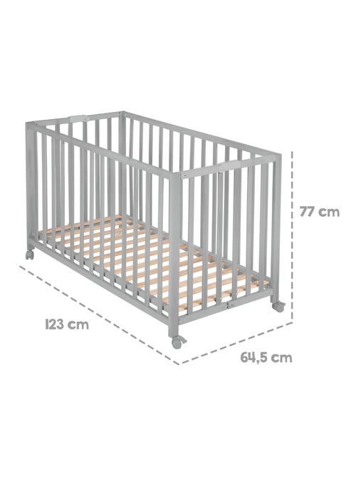 Lit bébé pliant 60 x 120 avec roulettes et hauteur réglable 'Fold Up' ROBA - Kiabi Lit bébé pliant 60 x 120 avec roulettes et hauteur réglable 'Fold Up' ROBA - Kiabi