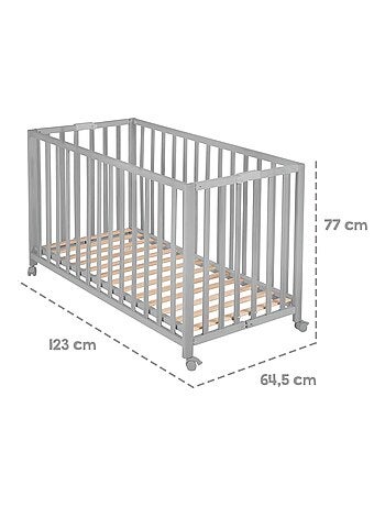 Lit bébé pliant avec roulettes et hauteur réglable 'Roba Fold Up'