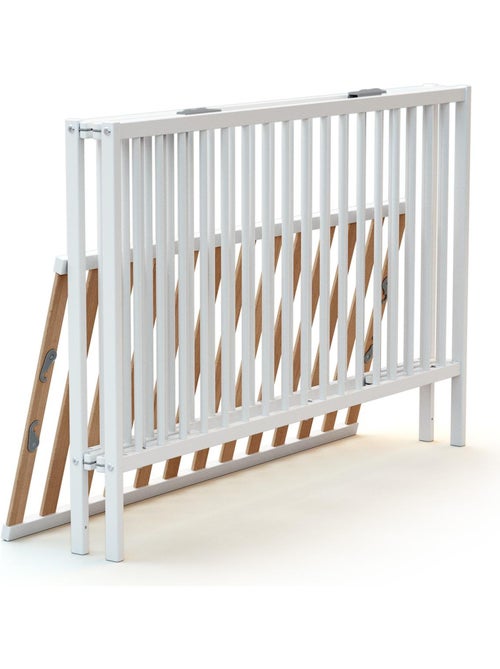 Lit bébé pliant en bois avec matelas flex - Kiabi
