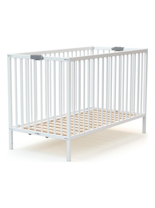 Lit bébé pliant en bois avec matelas flex - Kiabi