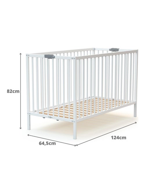 Lit bébé pliant en bois avec matelas flex - Kiabi