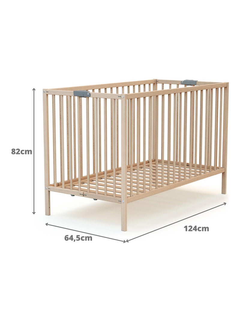 Lit bébé pliant en bois FLEX Marron noisette - Kiabi