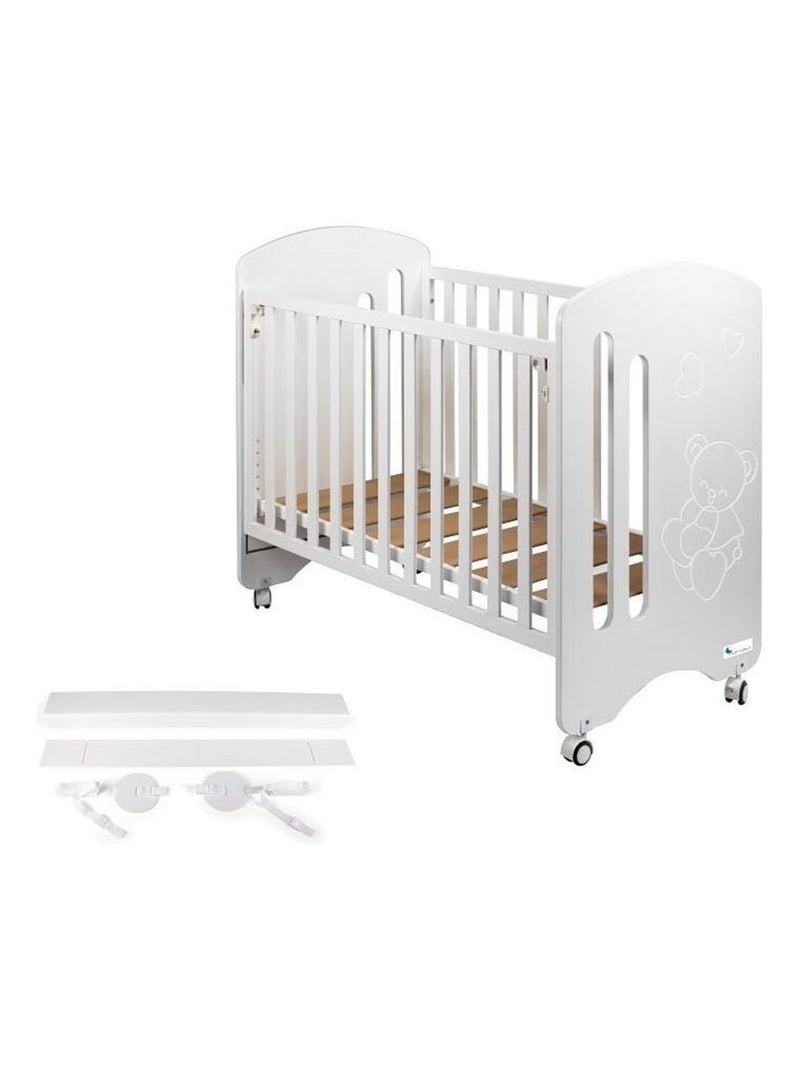 Lit Bébé pour Matelas 60x120-Lovely-Blanc - Kit Cododo Blanc - Kiabi