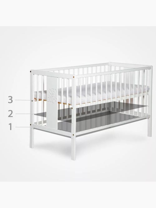 Lit bébé sans matelas - sommier 3 hauteurs, 3 barreaux amovibles - kmbaby - Kiabi Lit bébé sans matelas - sommier 3 hauteurs, 3 barreaux amovibles - kmbaby - Kiabi