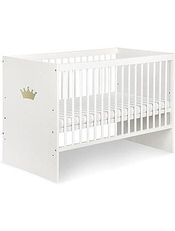 Lit bébé sans matelas - sommier 3 hauteurs, 3 barreaux amovibles - kmbaby