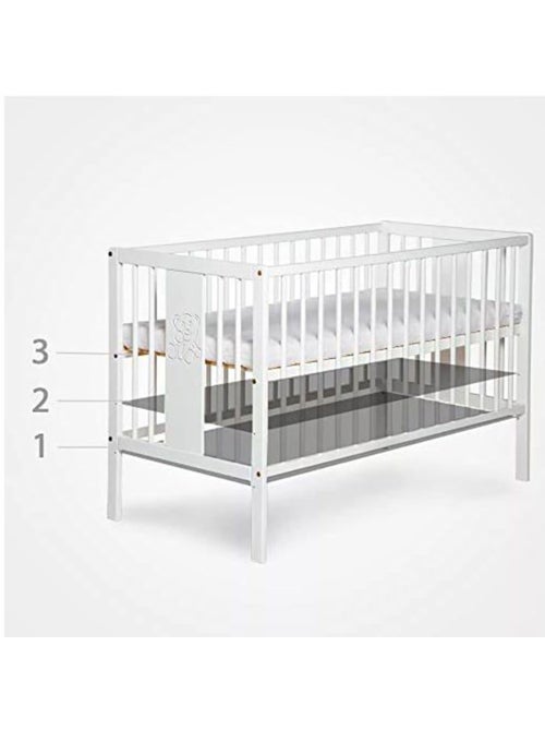 Lit bébé sans matelas - sommier 3 hauteurs, 3 barreaux amovibles - kmbaby - Kiabi Lit bébé sans matelas - sommier 3 hauteurs, 3 barreaux amovibles - kmbaby - Kiabi