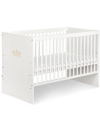 Lit bébé sans matelas - sommier 3 hauteurs, 3 barreaux amovibles - kmbaby