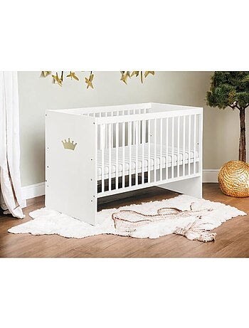 Lit bébé sans matelas - sommier 3 hauteurs, 3 barreaux amovibles - kmbaby
