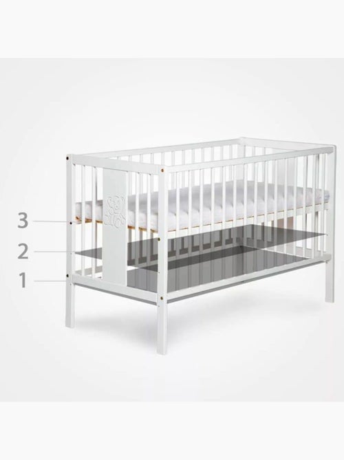 Lit bébé sans matelas - sommier 3 hauteurs, 3 barreaux amovibles - kmbaby - Kiabi Lit bébé sans matelas - sommier 3 hauteurs, 3 barreaux amovibles - kmbaby - Kiabi