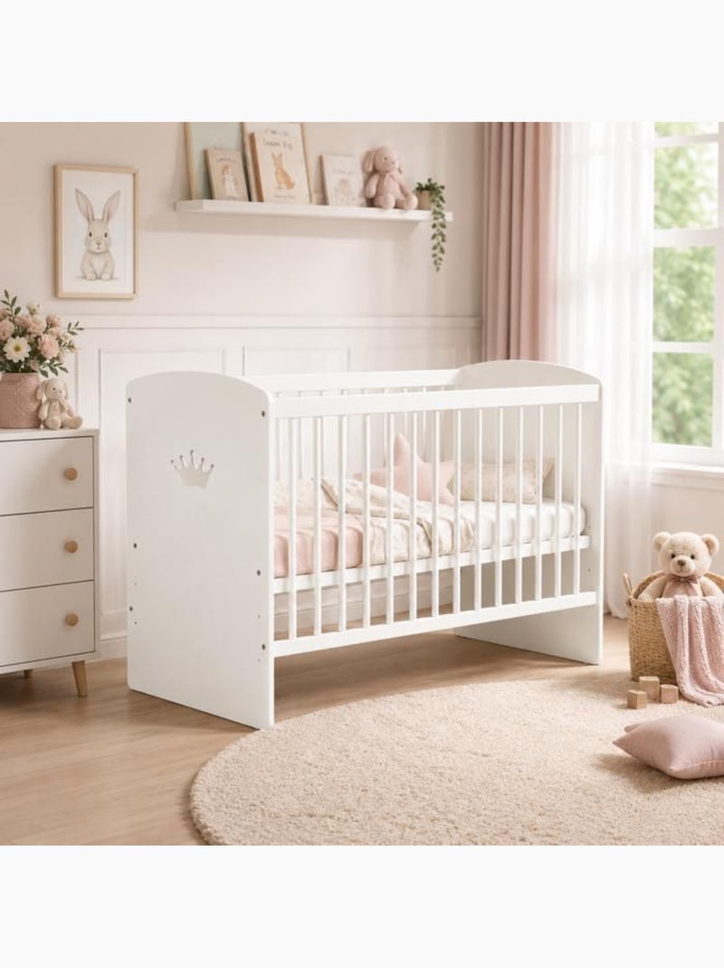 Lit bébé sans matelas - sommier réglable 3 hauteurs, 3 barreaux amovibles - kmbaby Blanc Blanc - Kiabi