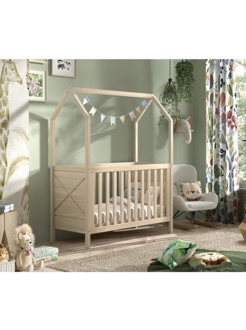 Lit bébé scott 60 x 120 cm coloris naturel - Kiabi Lit bébé scott 60 x 120 cm coloris naturel - Kiabi