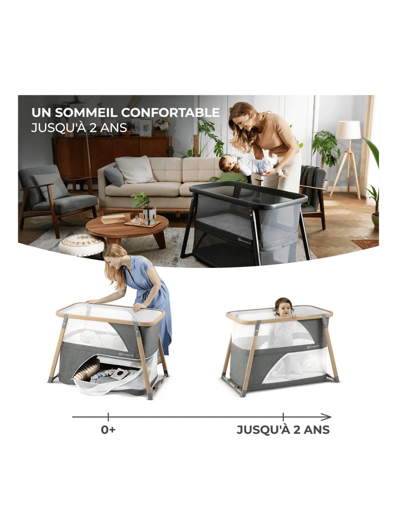 Lit bébé sofi modèle pratique et confortable Gris - Kiabi