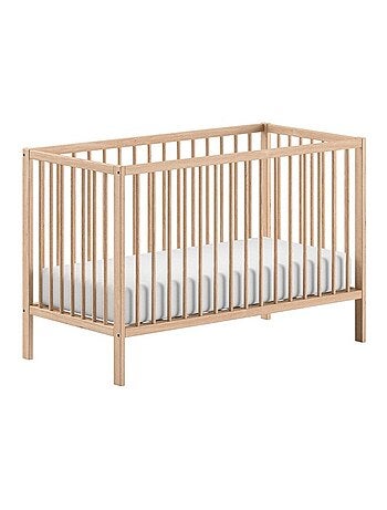 Lit bébé sommier réglable en hauteur hêtre naturel PAOLA