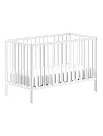 Lit bébé sommier réglable en hauteur hêtre naturel PAOLA