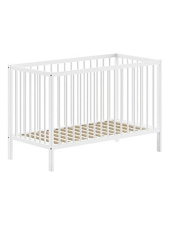 Lit bébé sommier réglable en hauteur hêtre naturel PAOLA